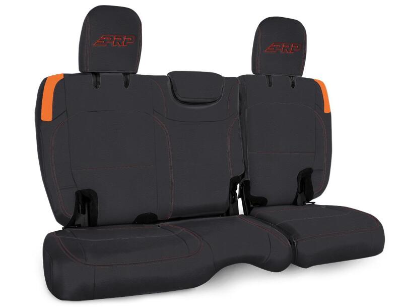 Jeep Wrangler JL Seat Covers - Rear - PRP Seats - Black/Orange - 2018