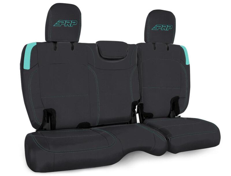 Jeep Wrangler JL Rear Bench Seat Covers - Rear - PRP Seats - Black/Teal - 2018