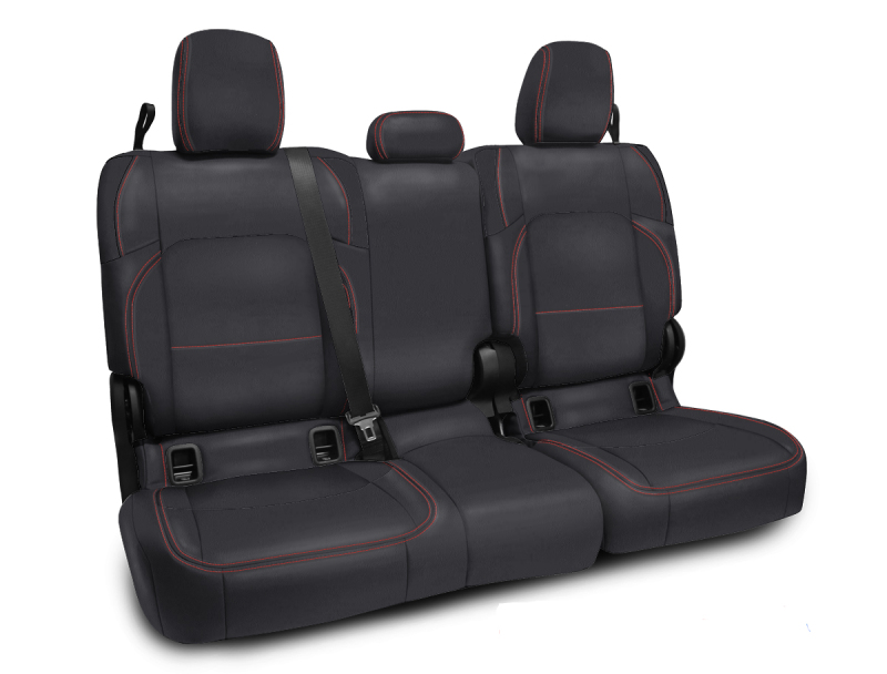 Jeep Gladiator Rear Bench Cover - PRP Seats - Black with Red Stitching - `20-`22