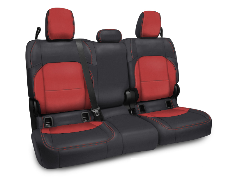 Jeep Gladiator Bench Cover - Rear - PRP Seats - w/o Fold Down Arm Rest - Black/Red - `20-`22