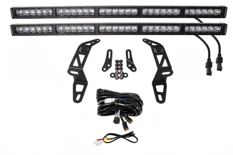 Jeep Gladiator LED Light Bars - Front - Diode Dynamics - SS30 Bumper Bracket Kit - Driving Dual - White - `18-`21