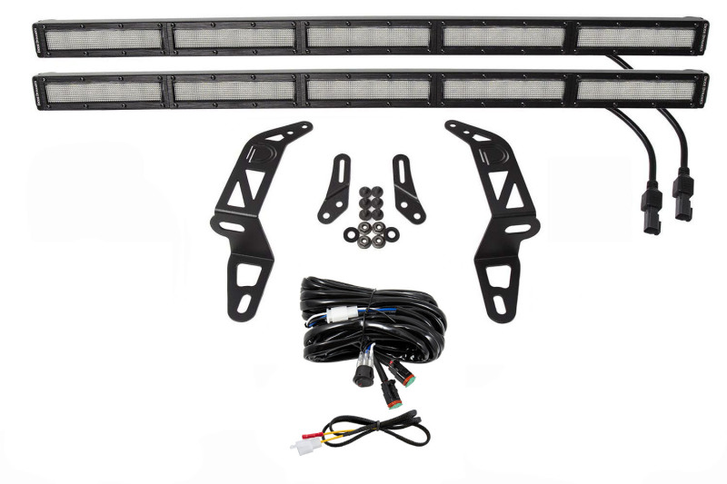 Jeep Gladiator LED Light Bars - Dual - Diode Dynamics - SS30 Bumper Bracket Kit - White Flood - White - `18-`21