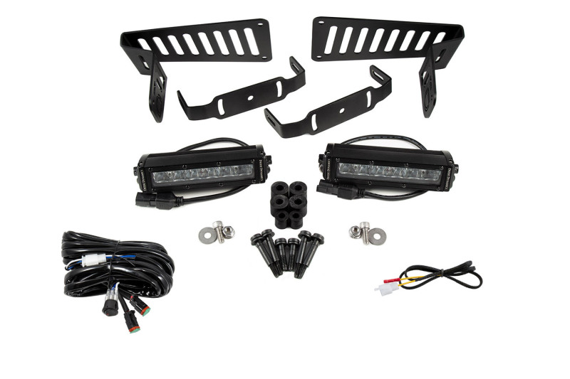 Jeep Gladiator LED Light Bars - Cowl - Diode Dynamics - SS6 Cowl LED Bracket Kit - White - `18-`21