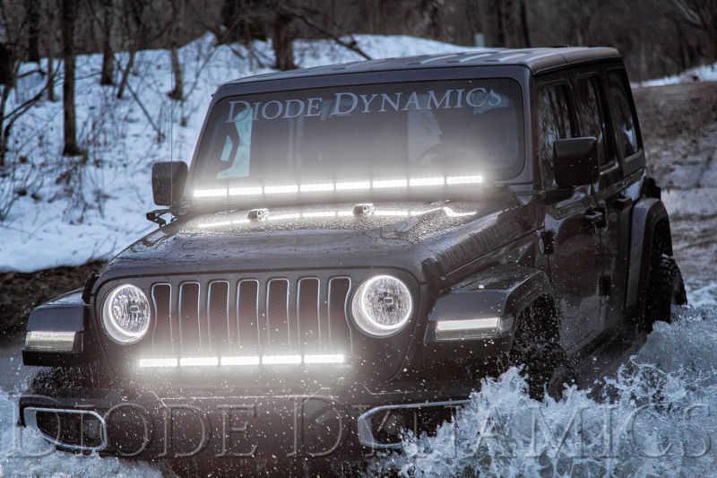Jeep Wrangler JL Lighting Upgrade - Hood LED Light Bar Kit - White Driving - Diode Dynamsic