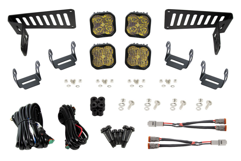 Jeep Gladiator LED Light Pods - Cowl - Diode Dynamics - SS3 Cowl LED Bracket Kit - Yellow - `18-`21