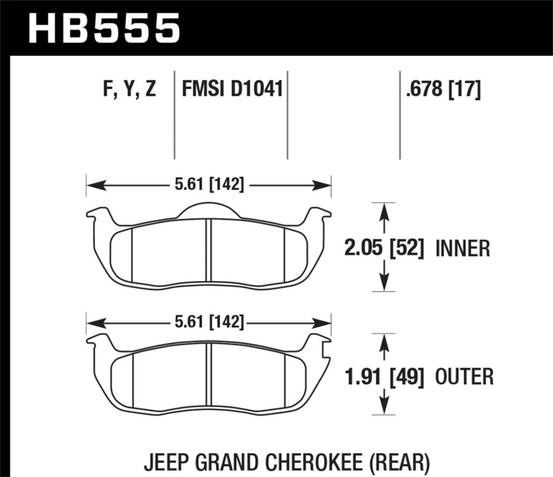 Jeep Grand Cherokee - HAWK HPS Brake Pad Sets