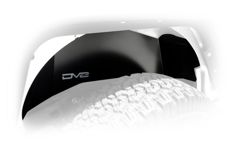 Jeep Wrangler JK Inner Fender Liners - Rear - DV8 Offroad - Aluminum - Black - `07-`18