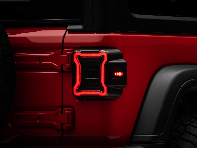 Jeep Wrangler JL LED Tail Lights - Raxiom - Smoked Lens - Black - `18-`22