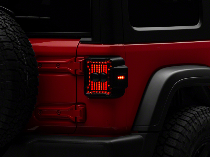 Jeep Wrangler JL LED Taillights - Raxiom - Axial Series Linear - Black Housing (Smoked Lens) - `18-`23