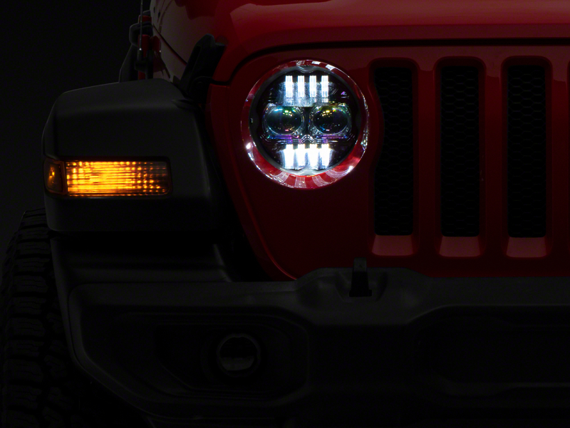Jeep Gladiator LED Headlights - Raxiom - Axial Series 9-Inch Angel Eye - Black - `18-`23