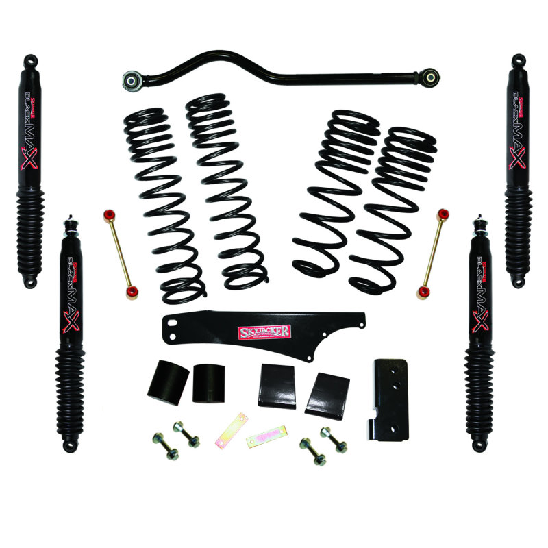Jeep Wrangler JK Long Travel Kit - Front + Rear - Skyjacker - Dual-Rate - Black - `07-`18