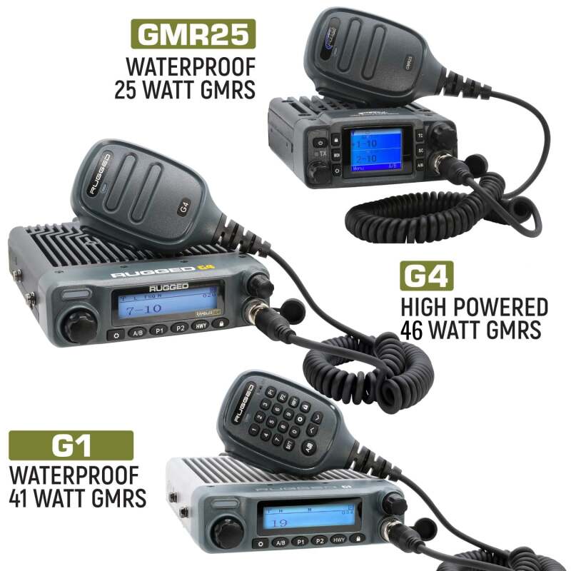 Jeep Gladiator Two-Way GMRS Radio Kit - Rugged Radios - 41 Watt - G1 Waterproof
