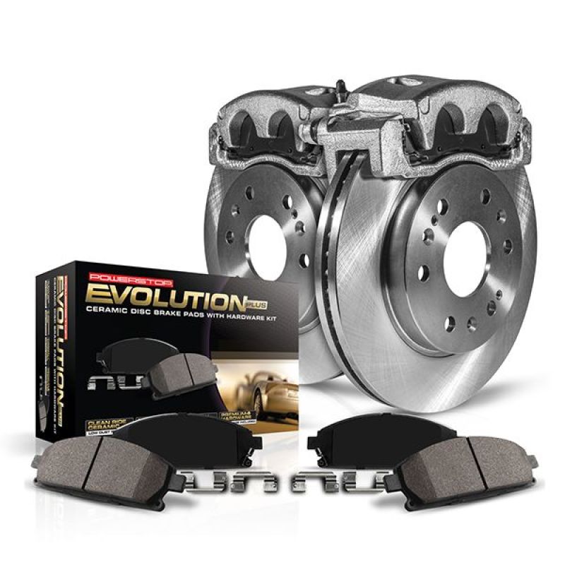 Jeep Renegade Brake Kit - Front - Smooth Rotors + Ceramic Pads + Calipers - Powerstop - OE Stock Replacement