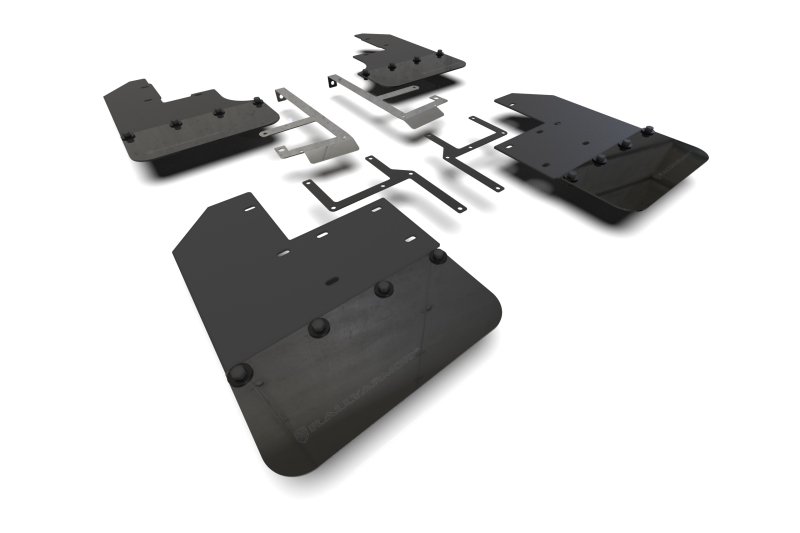 Jeep Gladiator Mud Flap - Rally Armor - UR Series - Black/Metallic Black Logo - `19-`24