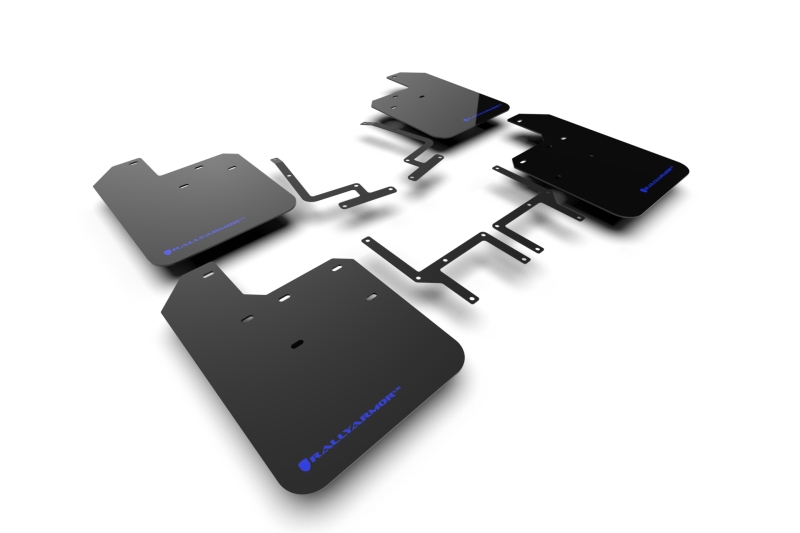 Jeep Wrangler JL Mud Flap Kit - Rally Armor - UR - Black / Blue Logo - `18-`22