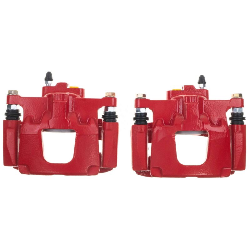 Jeep Wrangler JK Caliper Pair - Rear - PowerStop - With Bracket - Red - `07-`18