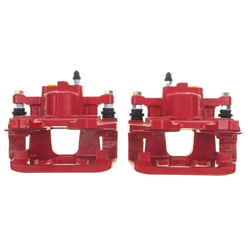 Jeep Wrangler JK Caliper Pair - Rear - PowerStop - With Bracket - Red - `07-`18