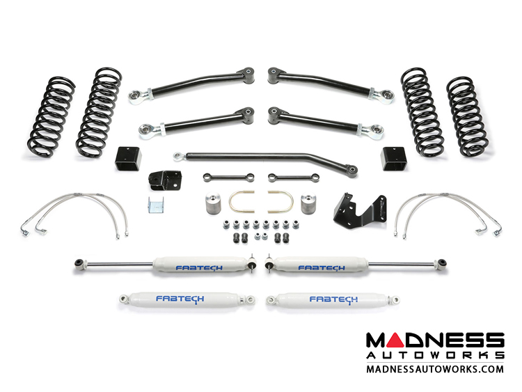 Jeep Wrangler 3" Trail II System w/ Performance Shocks by FABTECH - 2 Door JK (Short Arm)