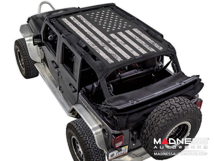 Jeep Wrangler JK SW1 Top Trailmesh - Tactical Flag Distressed - 4 Door 