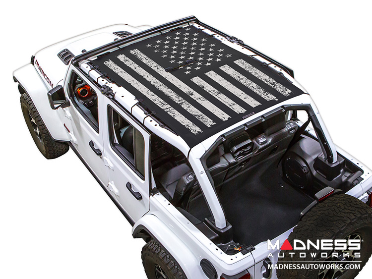 Jeep Wrangler JL Top Trailmesh - 4Door - Tactical Flag Distressed