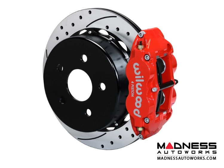 Jeep Wrangler JK Brake Conversion Kit - 14" Rotors - Wilwood Superlite 4R 4 Piston Rear Brake Upgrade Kit (Red Powder Coated Calipers / SRP Drilled & Slotted Rotors)